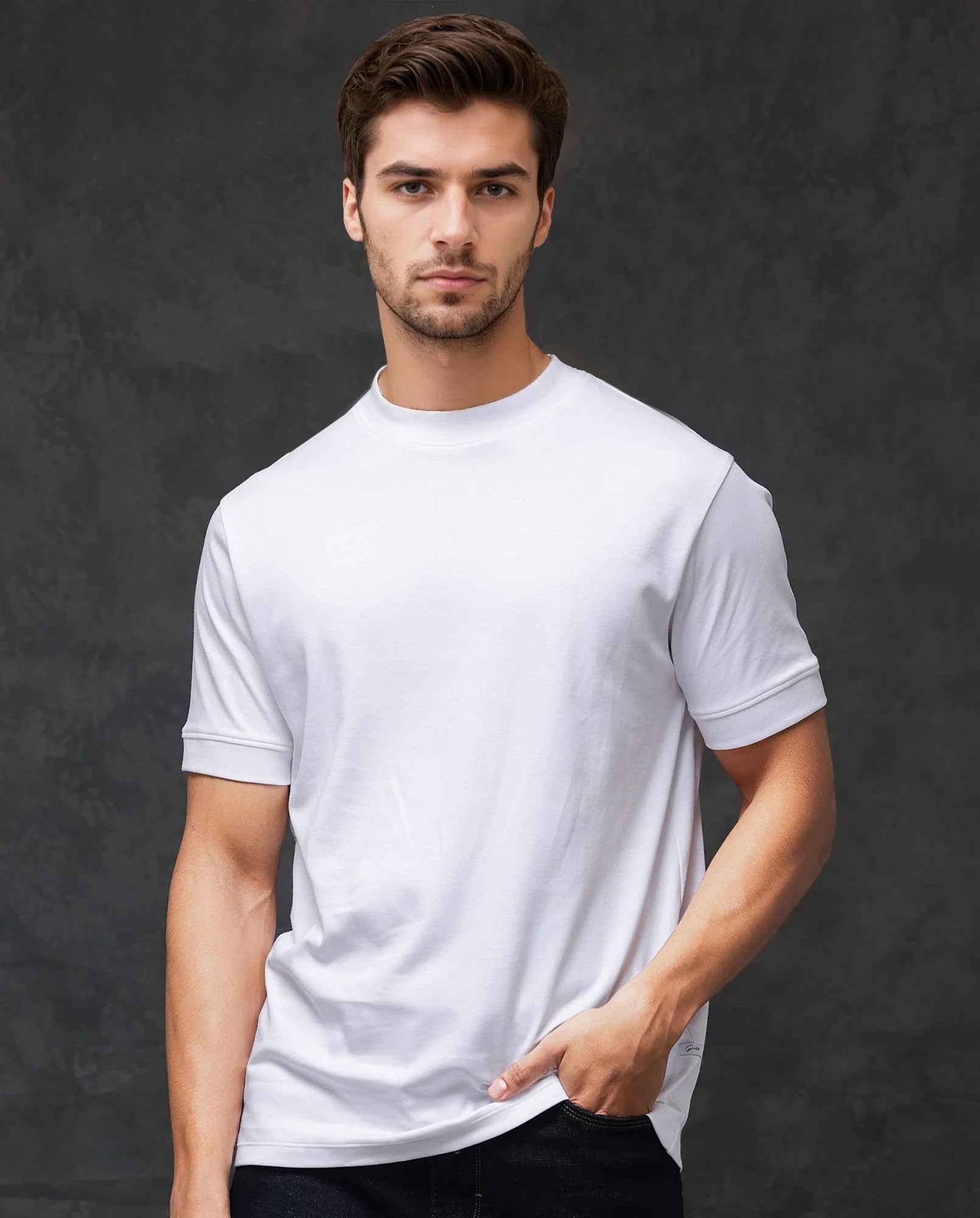 FOXTROT CLOTHING ARTICLE #3917 Men's Guild Casual Mano White Cotton Plain Slim Fit